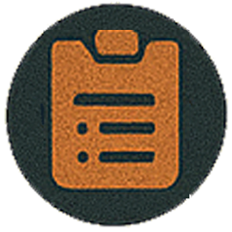 Organize icon – clipboard list (red)